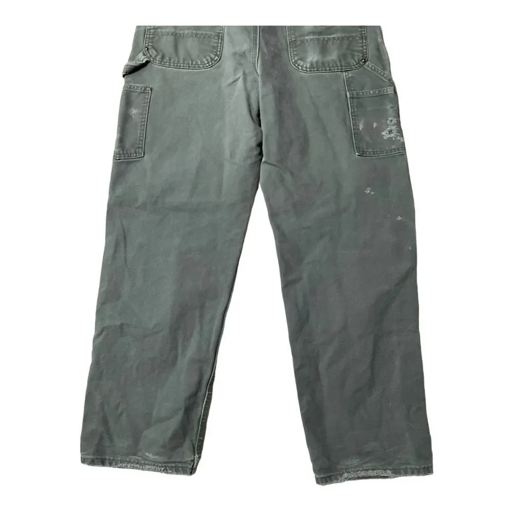 Carhartt Canvas Carpenter Distressed Cargo Pants Size W34/L32 - Picture 2 of 15